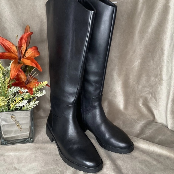 Nordstrom Black Leather Boots size 8.5 NWOT - Picture 1 of 5